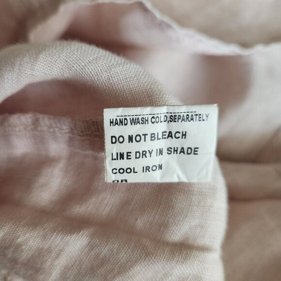 Francesca Bettin 100% Linen‎ Shift Dress S Layered Bell Sleeves Pink Made Italy - Picture 13 of 16